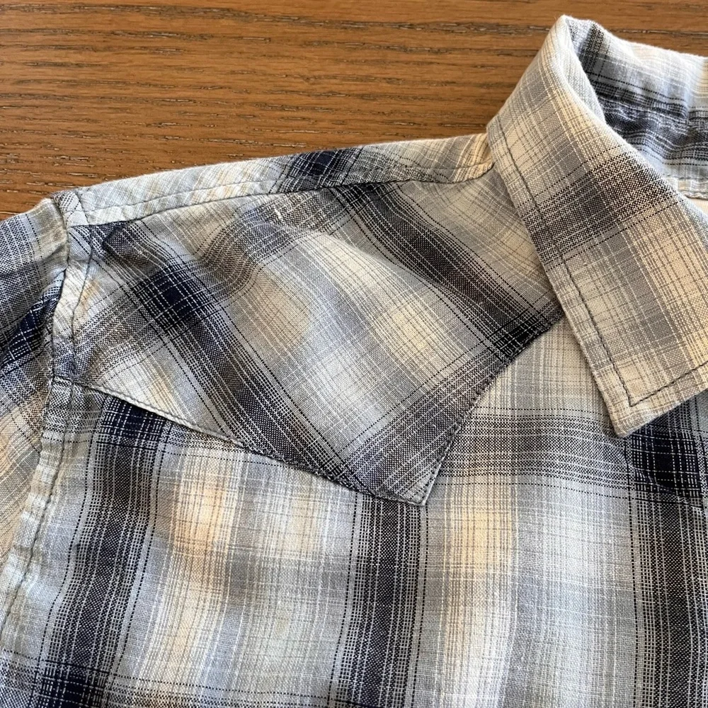 Levi's Men's Blue Plaid‎ Button-Up Western Shirt